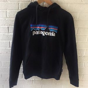 Patagonia P6 logo Uprisal Black hoodie men's  XS